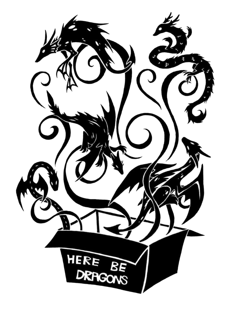 SPC-1762 "Here be Dragons" for Kindle Paperwhite wallpaper featuring box and fantasy and more